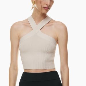 Aritzia Babaton Sculpt Knit Criss Cross Cropped Tank